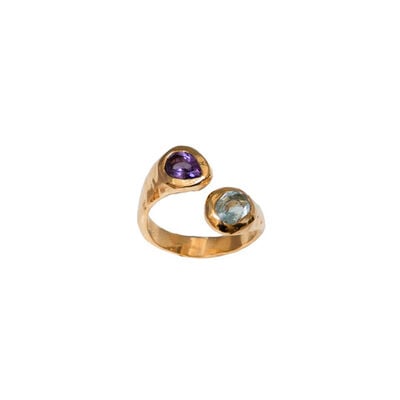 Amethyst and topaz ring by Mirabelle